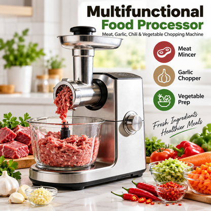 🥩 LESSYUEE Household Electric Meat Grinder ✨ Silent Dual-Speed Meat Mincer & Food Chopper | Stainless Steel Multifunctional Food Processor | Meat, Garlic, Chili & Vegetable Chopping Machine ⚙️