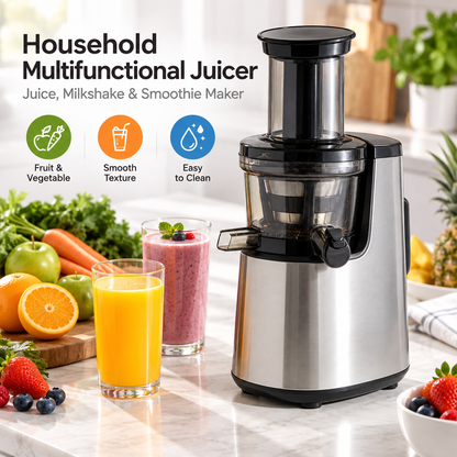 🥤 LESSYUEE Silent Slow Juicer & Nutrient Extractor ✨ Automatic Pulp Separation | Smooth No-Residue Fruit & Vegetable Juicer | Household Multifunctional Juice, Milkshake & Smoothie Maker | Easy-Clean Direct-Drink Design 🍃