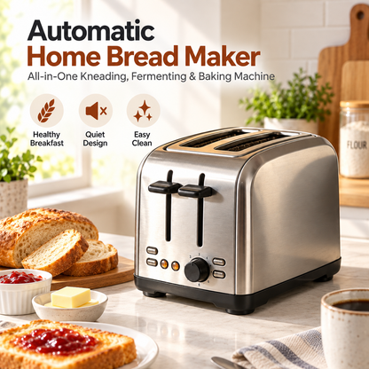 🍞✨ LESSYUEE Automatic Home Bread Maker | All-in-One Kneading, Fermenting & Baking Machine | Multifunctional Bread, Toast, Cake, Yogurt & Jam Maker | Healthy Homemade Breakfast | Quiet, Energy-Saving & Easy-Clean Design 🌟